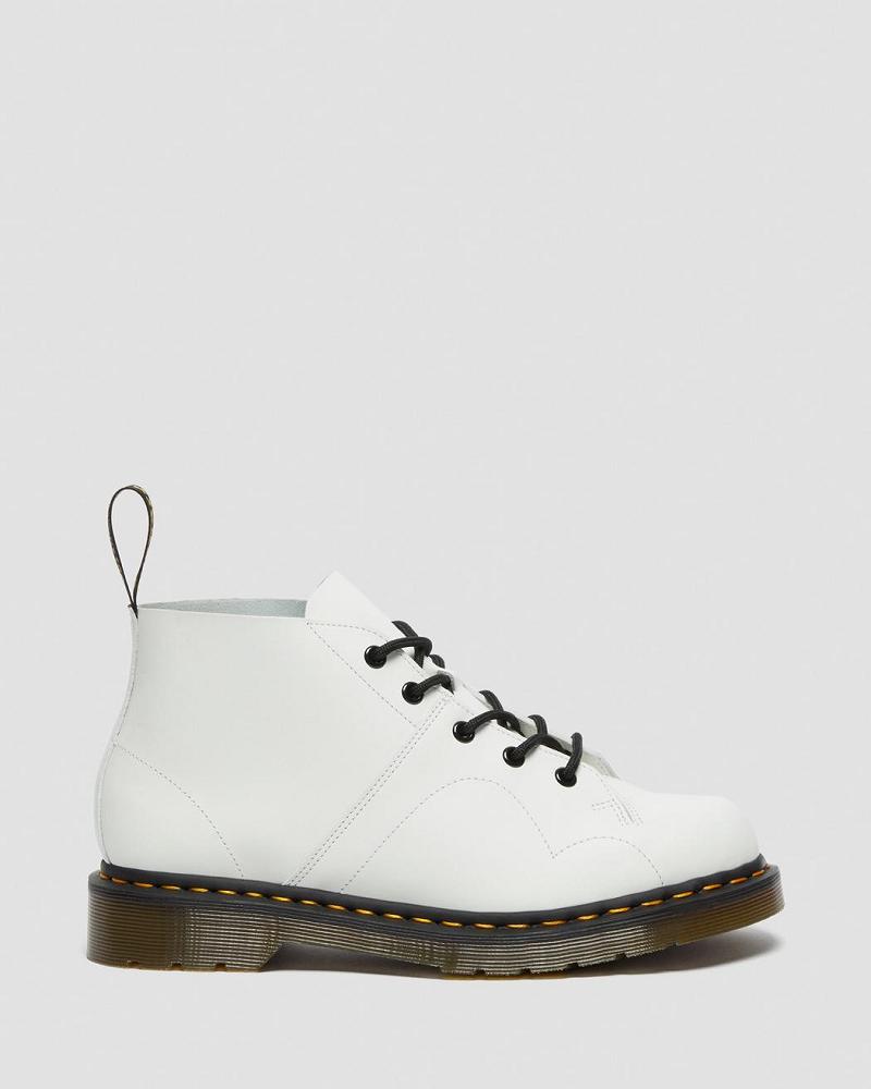 Dr Martens Church Smooth Lær Monkey Boots Herre Hvite | Norge 261SGL
